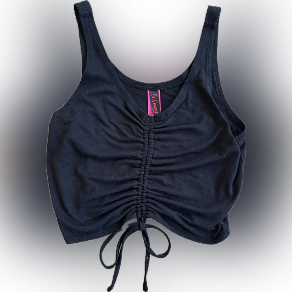 La SENZA Black Ruched Crop Top